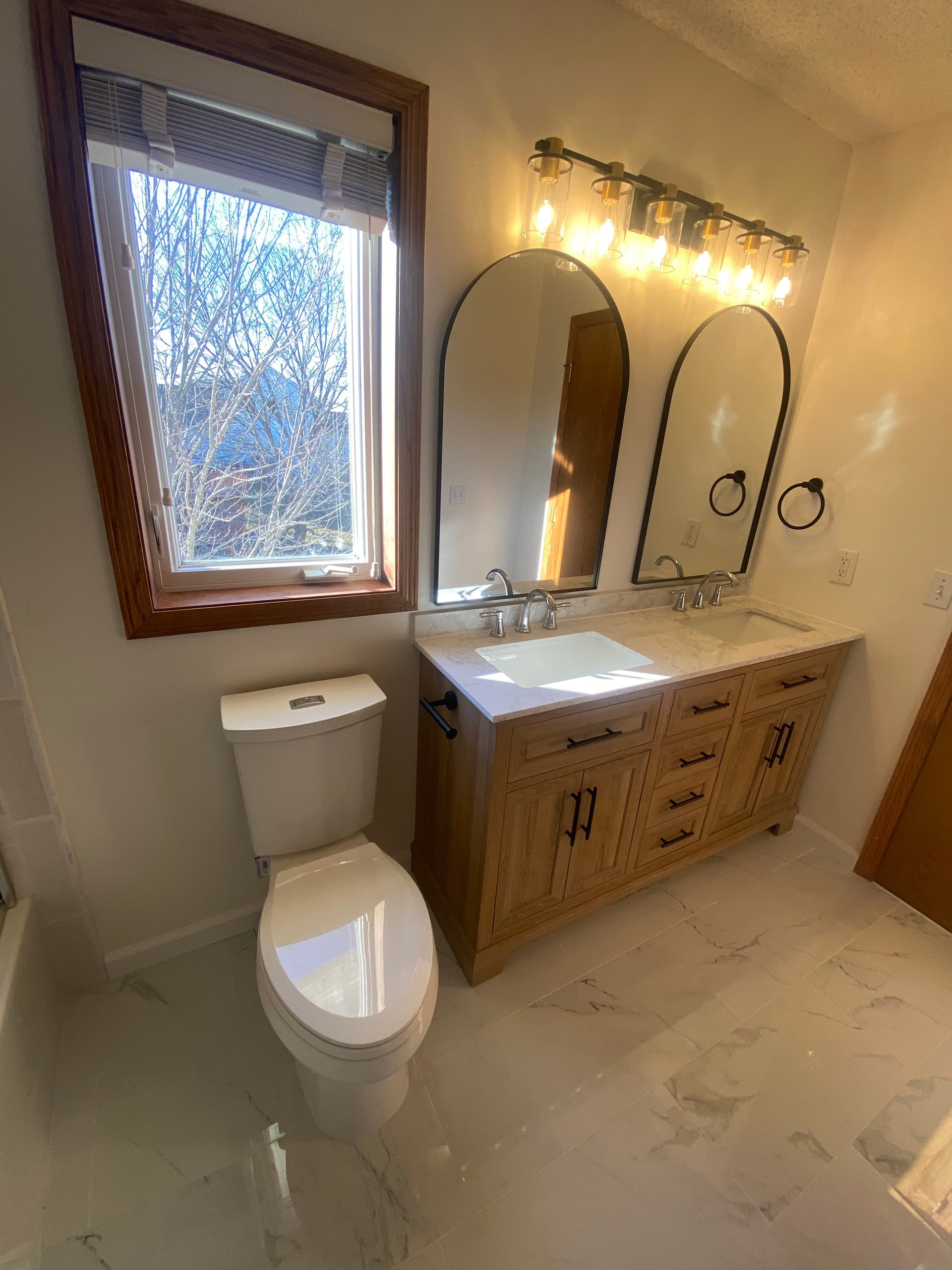Full Bathroom Remodel with Dual Sinks and Custom Shower image
